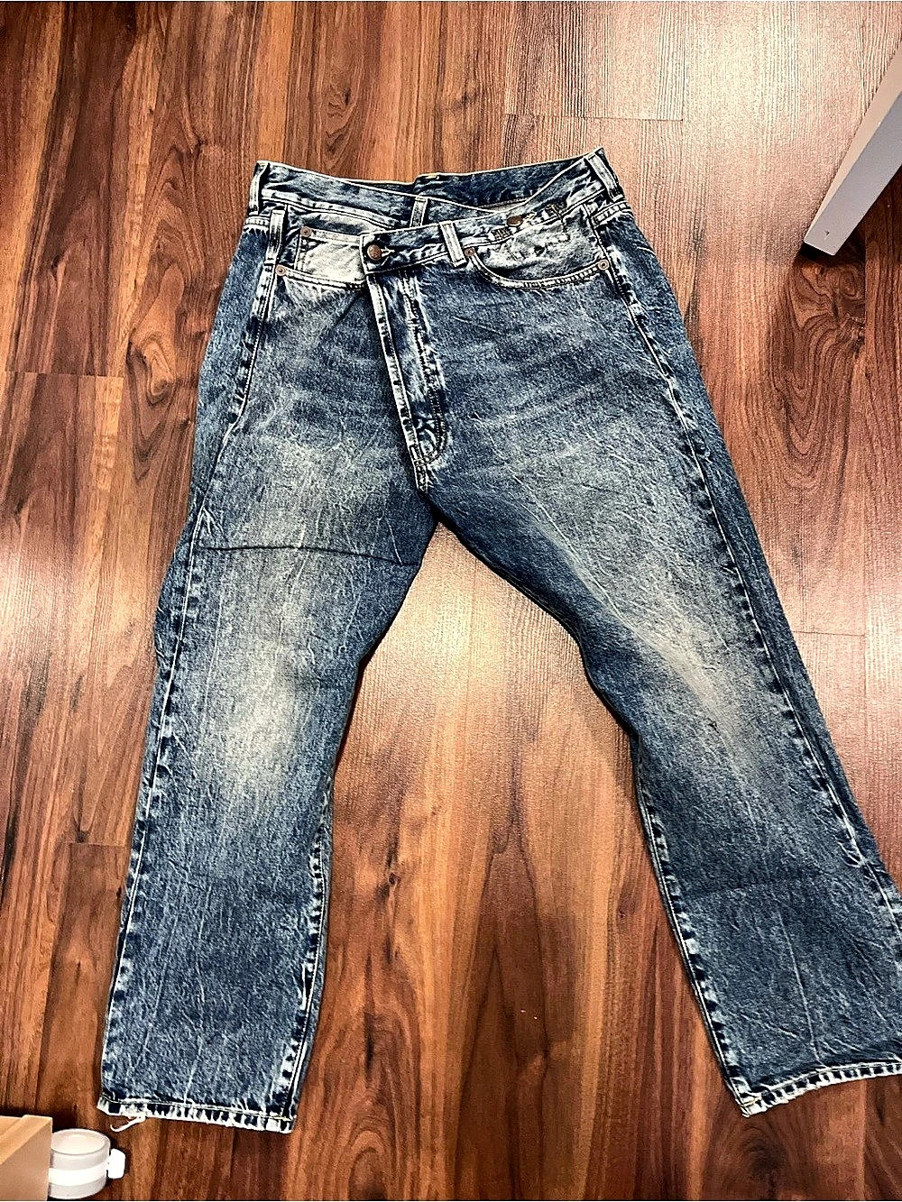 R13 Crossover Jeans Straight Leg Waist 28 Blue